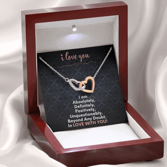 I Love You, Two Connected Hearts Necklace Gift for Wife, Girlfriend, Soul Mate, Interlocking Heart Gift For Her