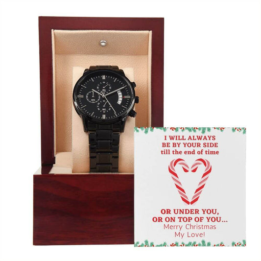 Christmas Gifts For Men Watch, Funny Christmas Gifts For Men, Naughty Christmas Gifts, Christmas Gifts For Boyfriend, Gifts For Husband, Black Chronograph Watch, Soulmate Gifts For Him