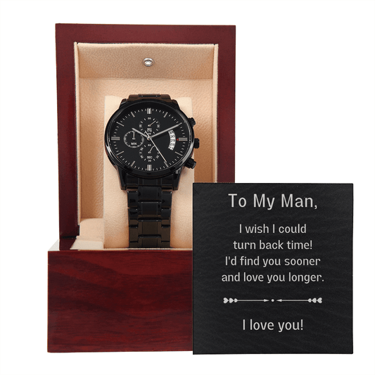 To My Man Chronograph Watch, Wristwatch For Him, Gift For Husband, Boyfriend, Soulmate