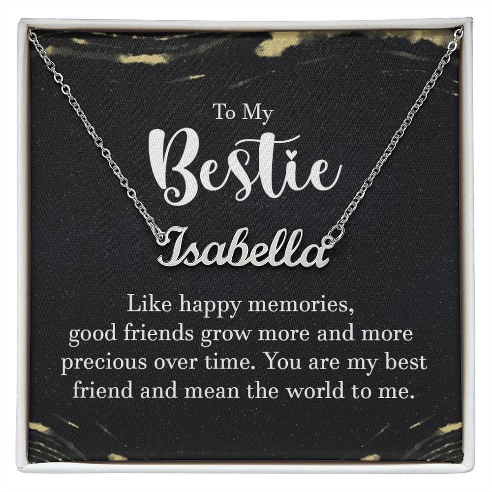 To My Bestie Custom Name Necklace, Best Friend Name Necklace Gift