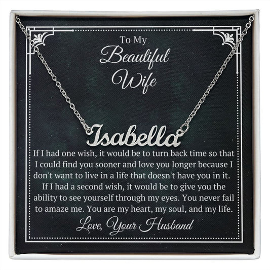 Custom Name Necklace For Wife, You Are My Heart, My Soul, My Everything, Love Your Husband