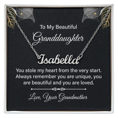Custom Name Necklace For Granddaughter, To My Beautiful Granddaughter Name Necklace Personalized