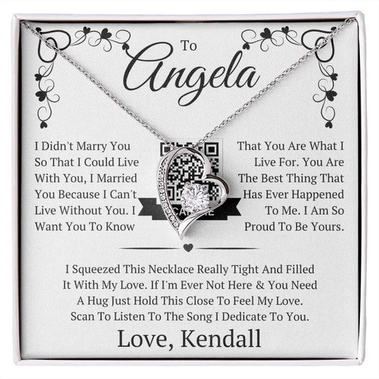 Personalized To (Name) Love (Your Name) - I Married You Because I Can't Live Without You - Forever Love Heart Necklace
