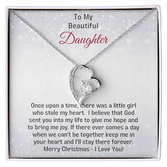 To My Beautiful Daughter Necklace Christmas Gift, Gift For Daughter