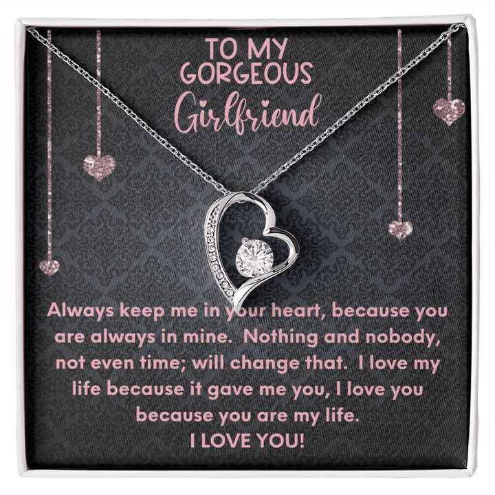 Forever Love Necklace For Girlfriend To My Gorgeous Girlfriend Heart