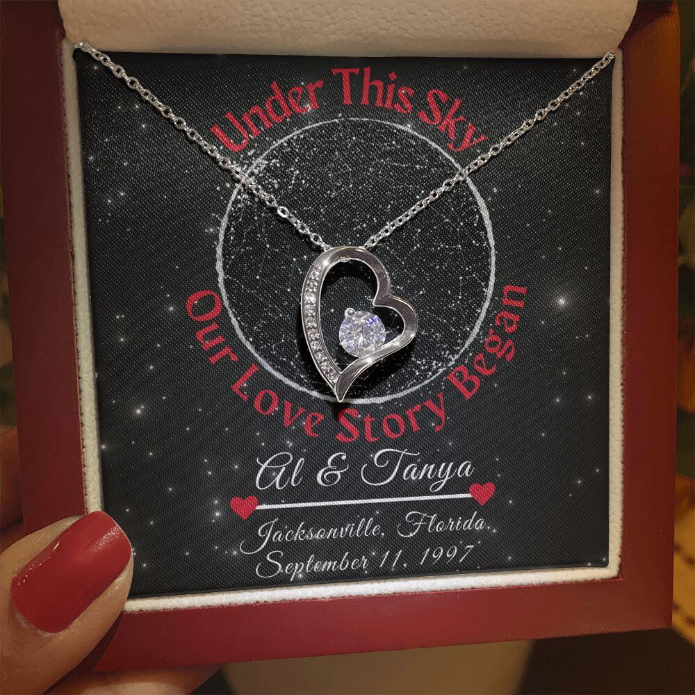 Customizable Heart Necklace Gift, Personalized Star Map, Perfect For Girlfriend, Wife, or Soulmate