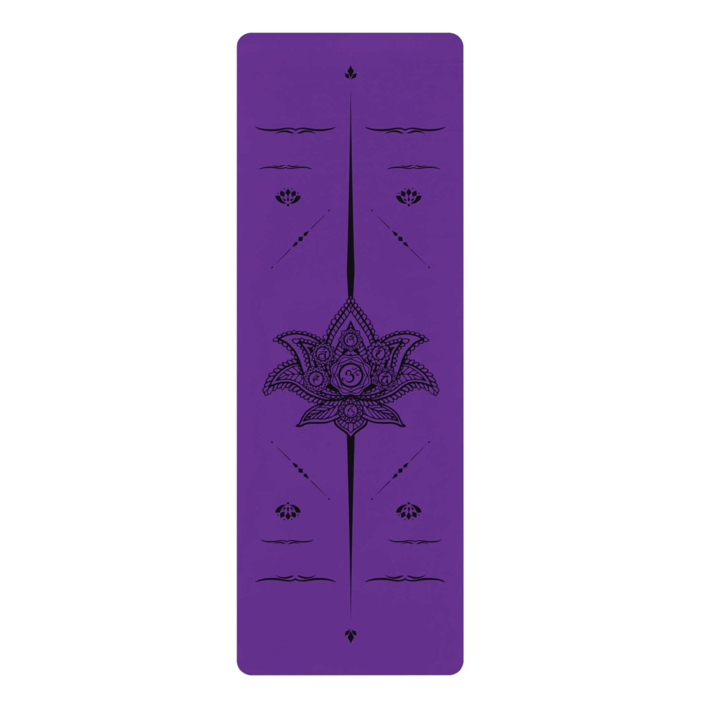 Rubber Yoga Mat With Alignment System Purple