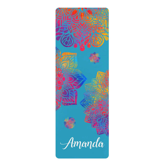 Custom Yoga Mat - Personalized Name Mandala Design