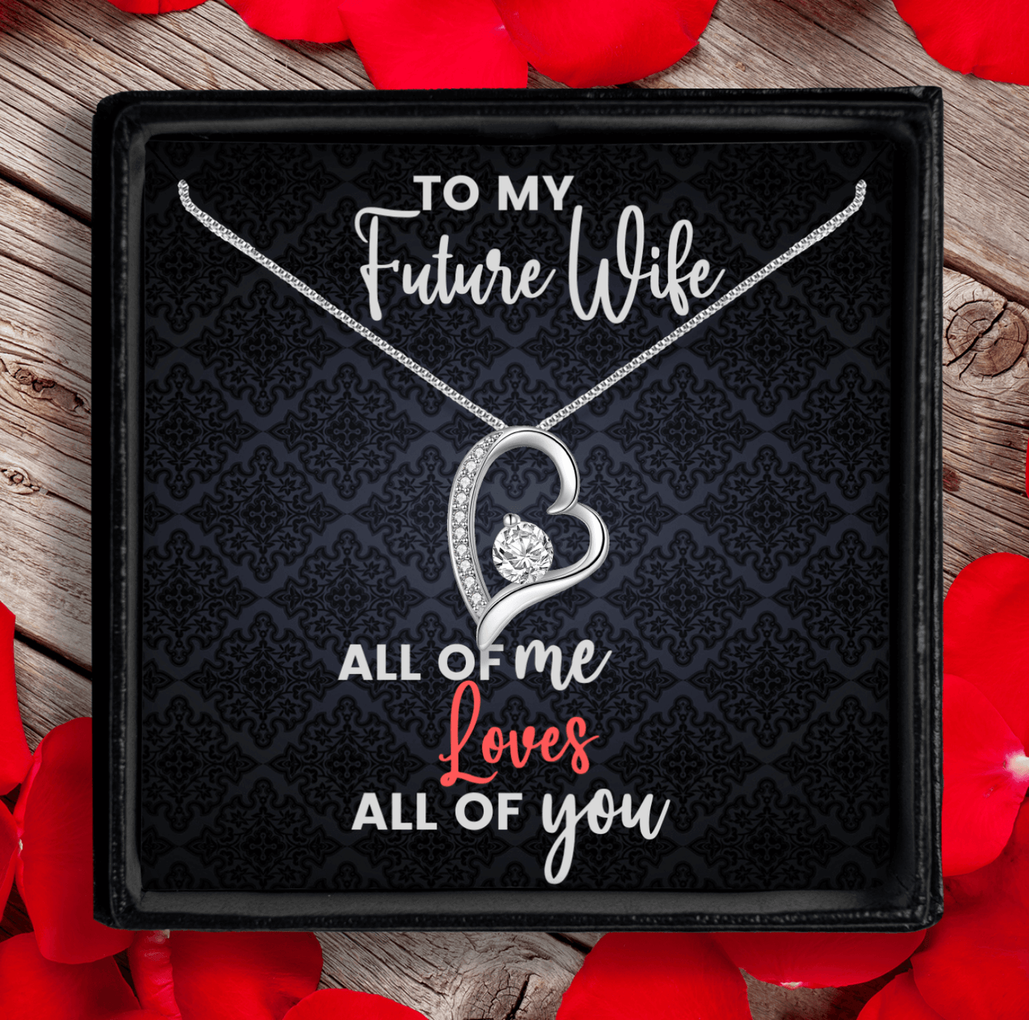 To My Future Wife Necklace, Necklaces For Wife From Husband With Message Card & Gift Box