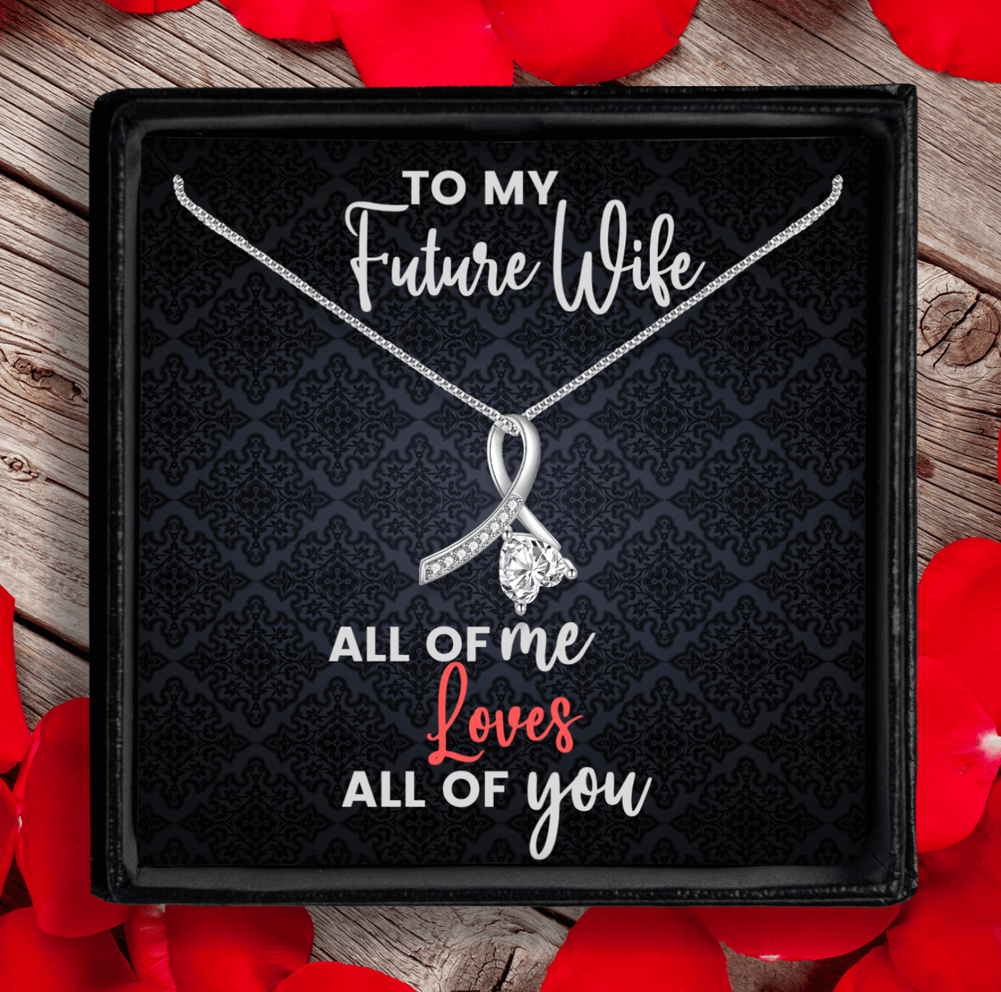 To My Future Wife Necklace, Necklaces For Wife From Husband With Message Card & Gift Box