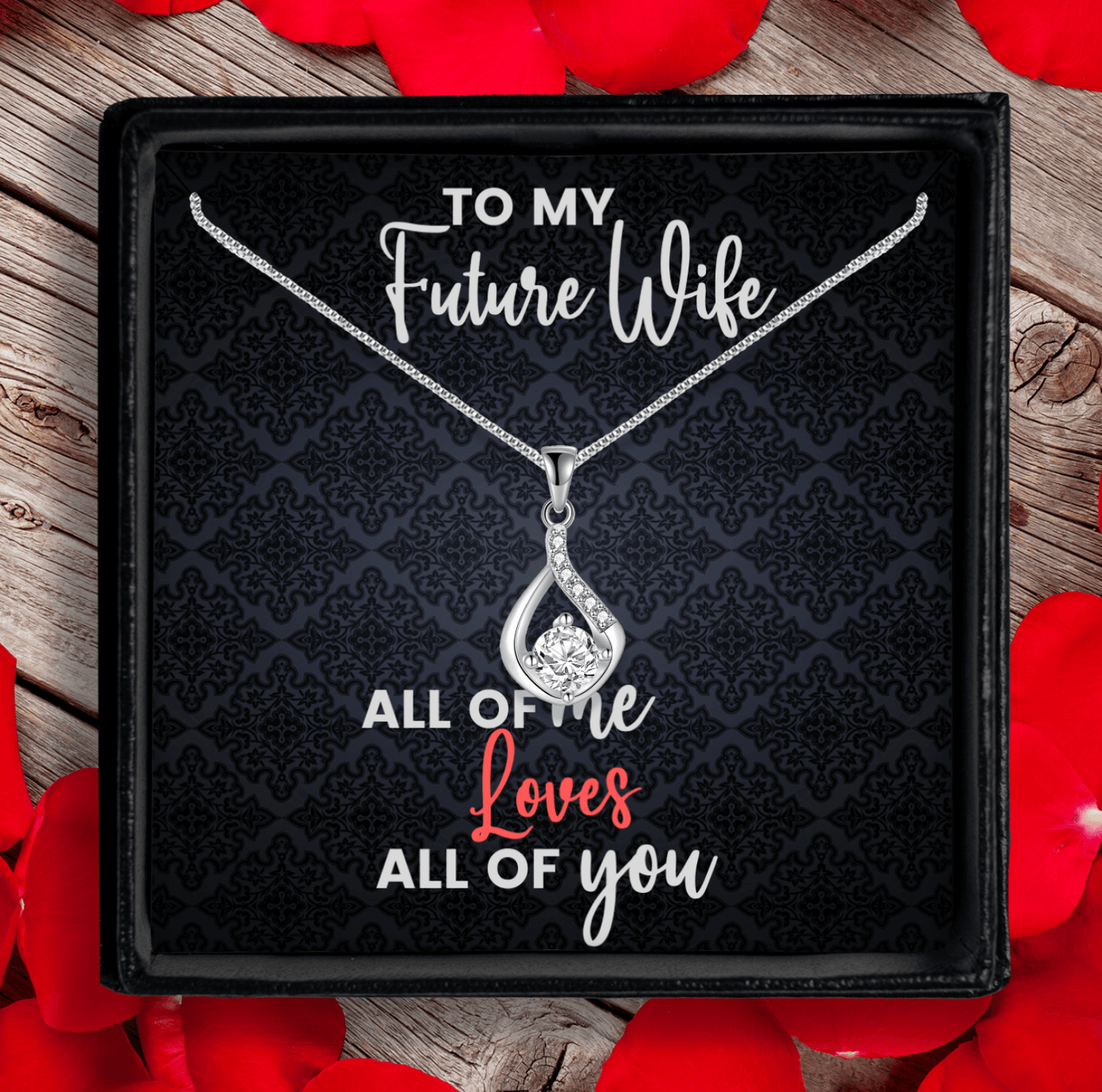 To My Future Wife Necklace, Necklaces For Wife From Husband With Message Card & Gift Box