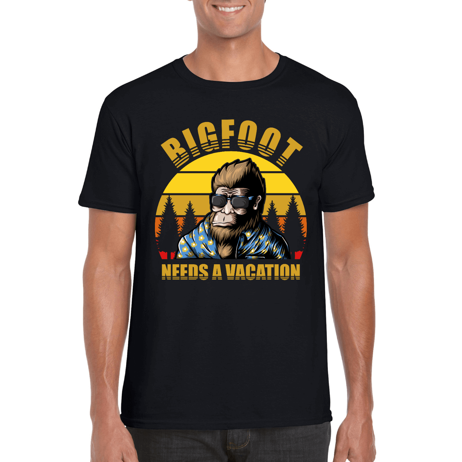 bigfoot needs a vacation t-shirt