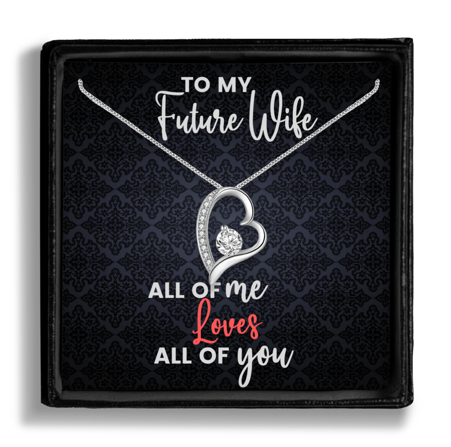 To My Future Wife Necklace, Necklaces For Wife From Husband With Message Card & Gift Box