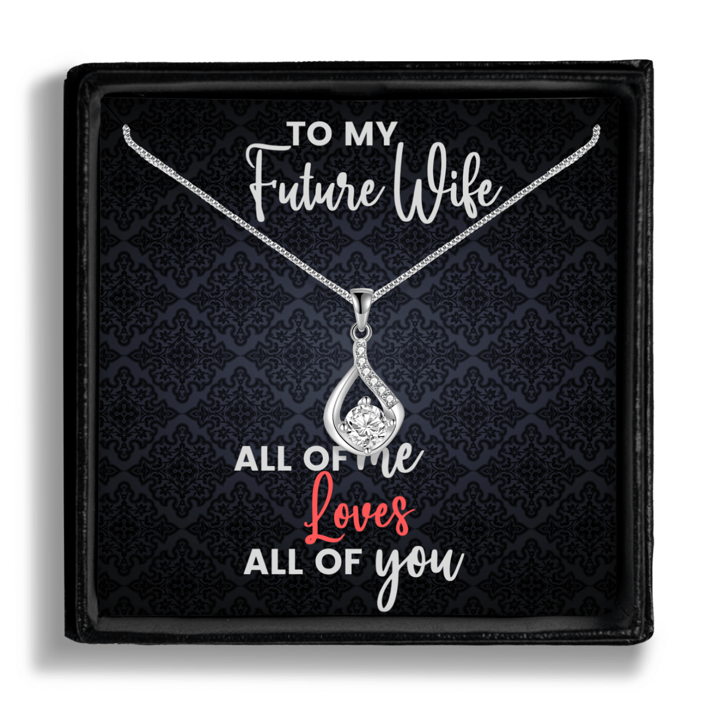 To My Future Wife Necklace, Necklaces For Wife From Husband With Message Card & Gift Box