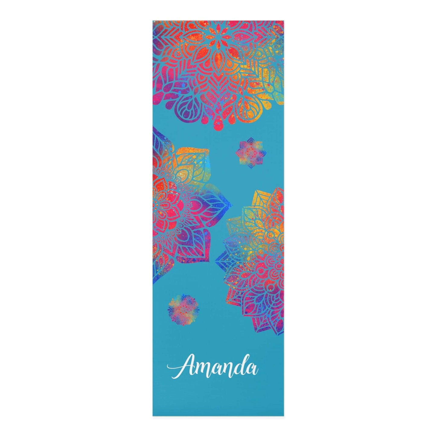 Custom Foam Yoga Mat - Personalized Name Mandala Design